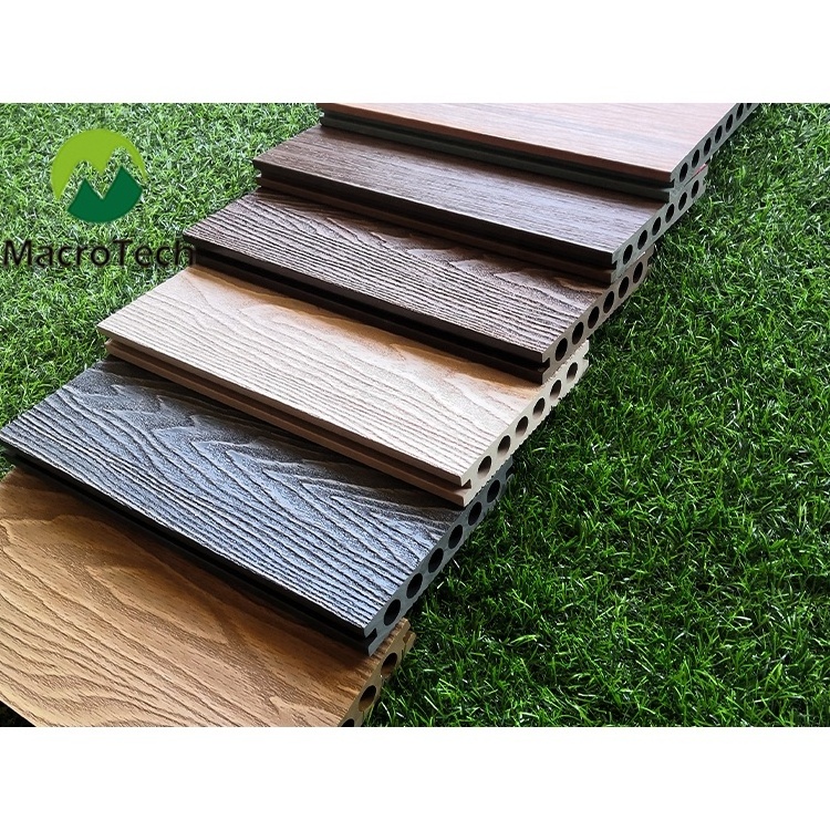 Outdoor swimming pool 3d online emboossing cheap price coextruded wpc wood plastic composite decking flooring deck boards