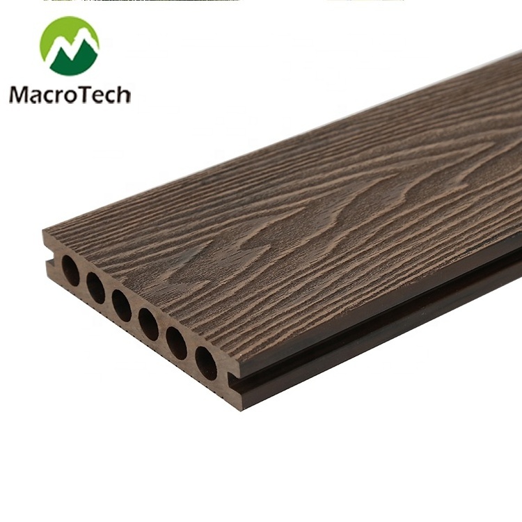 Outdoor swimming pool 3d online emboossing cheap price coextruded wpc wood plastic composite decking flooring deck boards