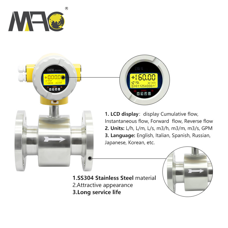 IP68 Water-Proof Flowmeter Sewage Split Electromagnetic Flow Meter