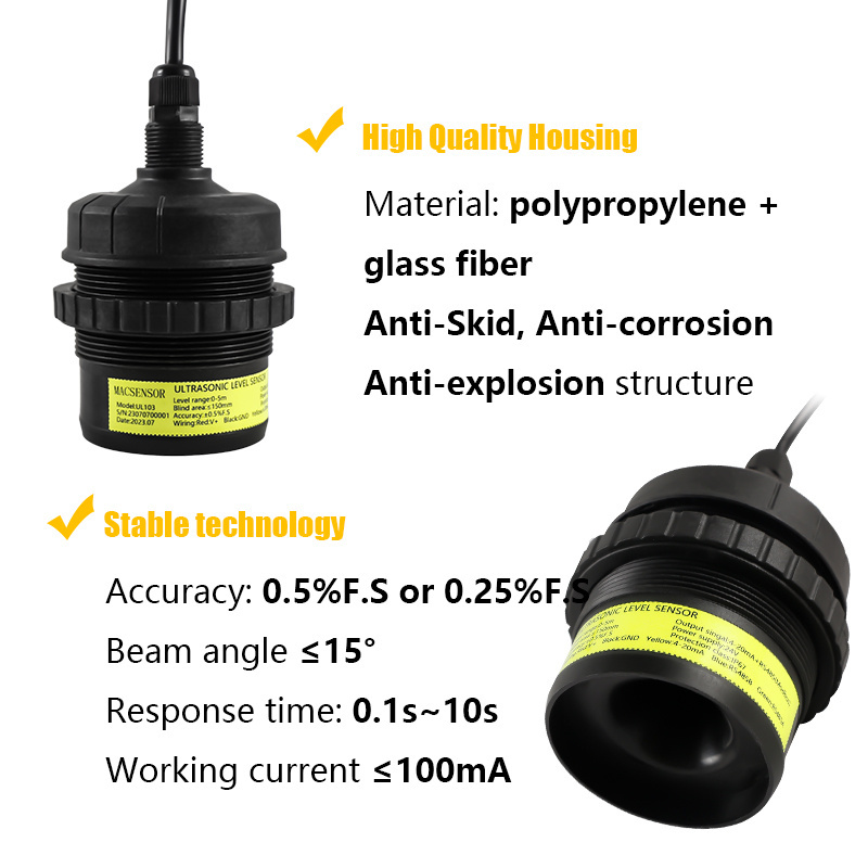 Explosion Proof Ultraschall 420madiesel Dredge Slurry Water Level Control Ultrasound Non Contact Ultrasonic Level Sensor