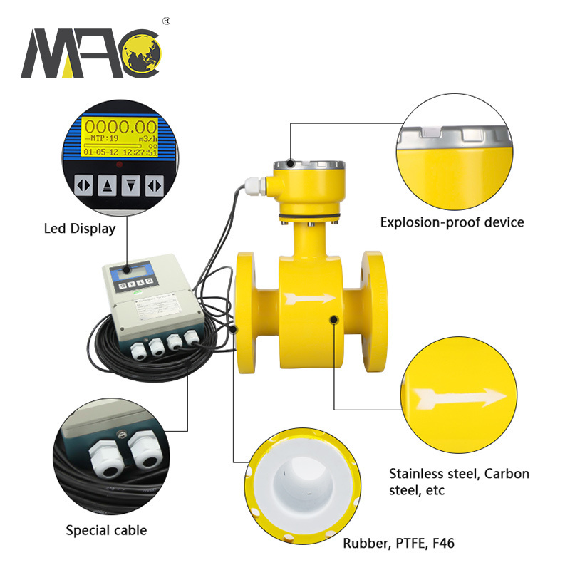 IP68 Water-Proof Flowmeter Sewage Split Electromagnetic Flow Meter