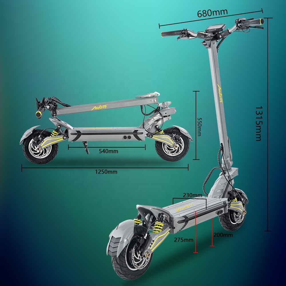 MUKUTA 10 Plus Dual Motor Electric Scooter 10-Inch 60V 2800W Newest ZERO 10X VSETT 10+ Apollo DUALTRON DDM NFC IPX5 Manufacturer