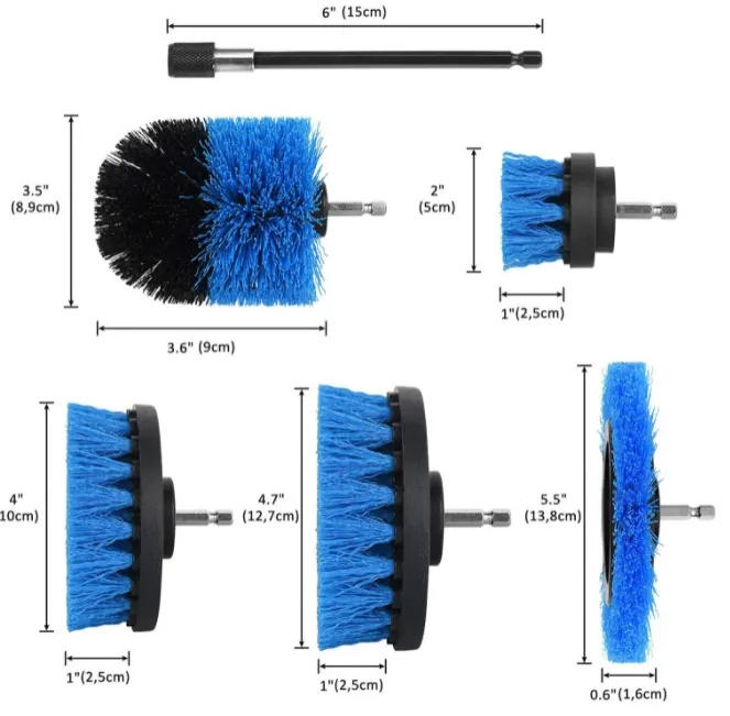 Hot Sales 6 Pcs Car Detailing Brush Set Auto Washing Drill Cleaning Brush Set Car Cleaning Tools Kit