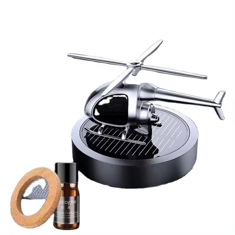 New Solar Rotating Helicopter Perfume Holder  High quality aluminum alloy Helicopter Purifying air Helicopter Car Air Freshener