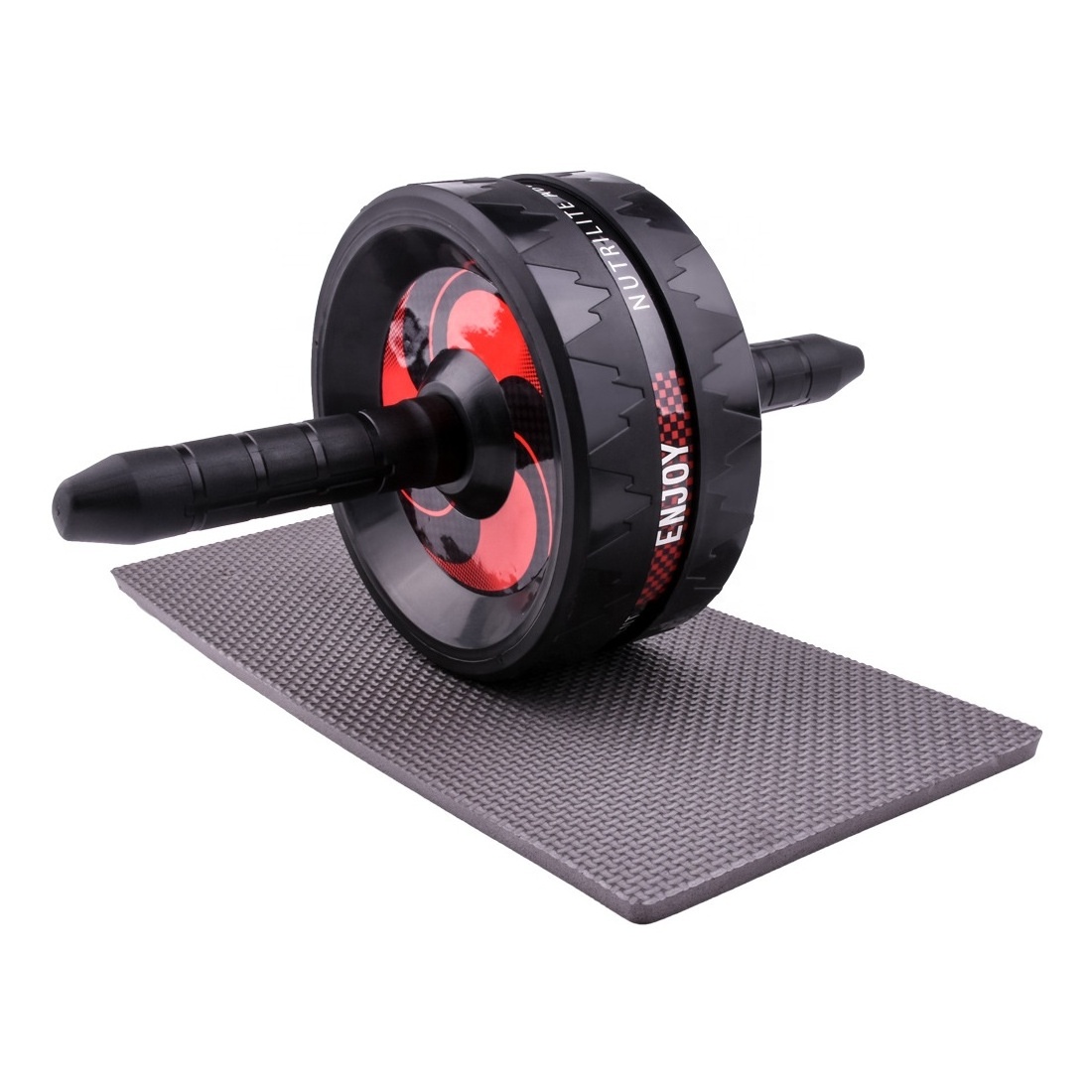 New Style Home Fitness Abdominal Workout Abs Wheel,Double Plastic Wheels Ab Abdominal Roller with Knee Pad