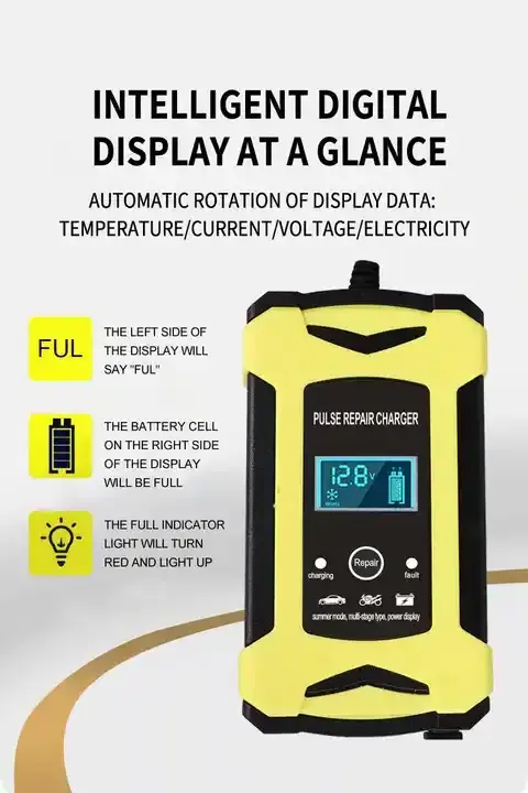 12V 6A Smart Car Motorcycle Wet Dry Lead Acid Battery for GEL Wet Battery Trickle Automatic Charger