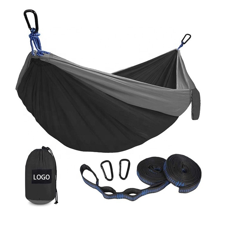 Hot selling Nylon outdoor supplies hammock double color matching parachute portable camping swing hammock