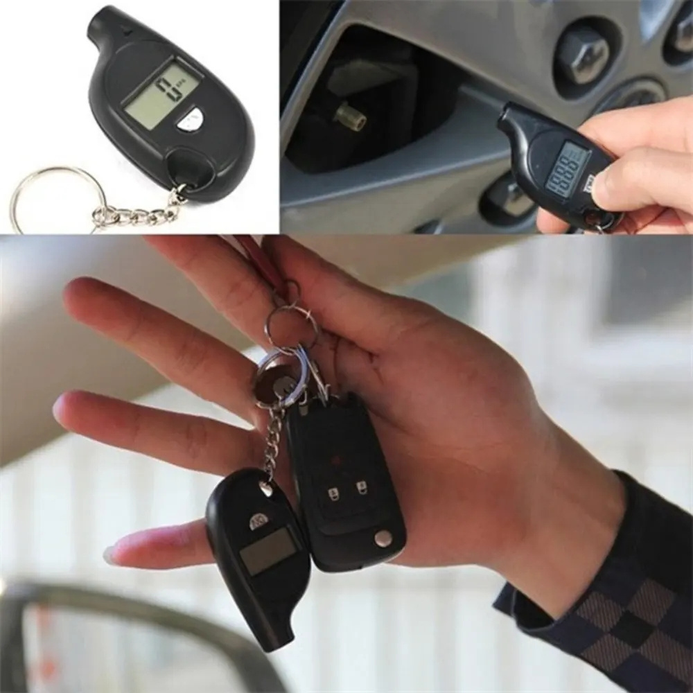 Colorful Portable Car Truck Tire Pressure Digital Tester Mini Key chain Car Gauge Tire Pressure Meter