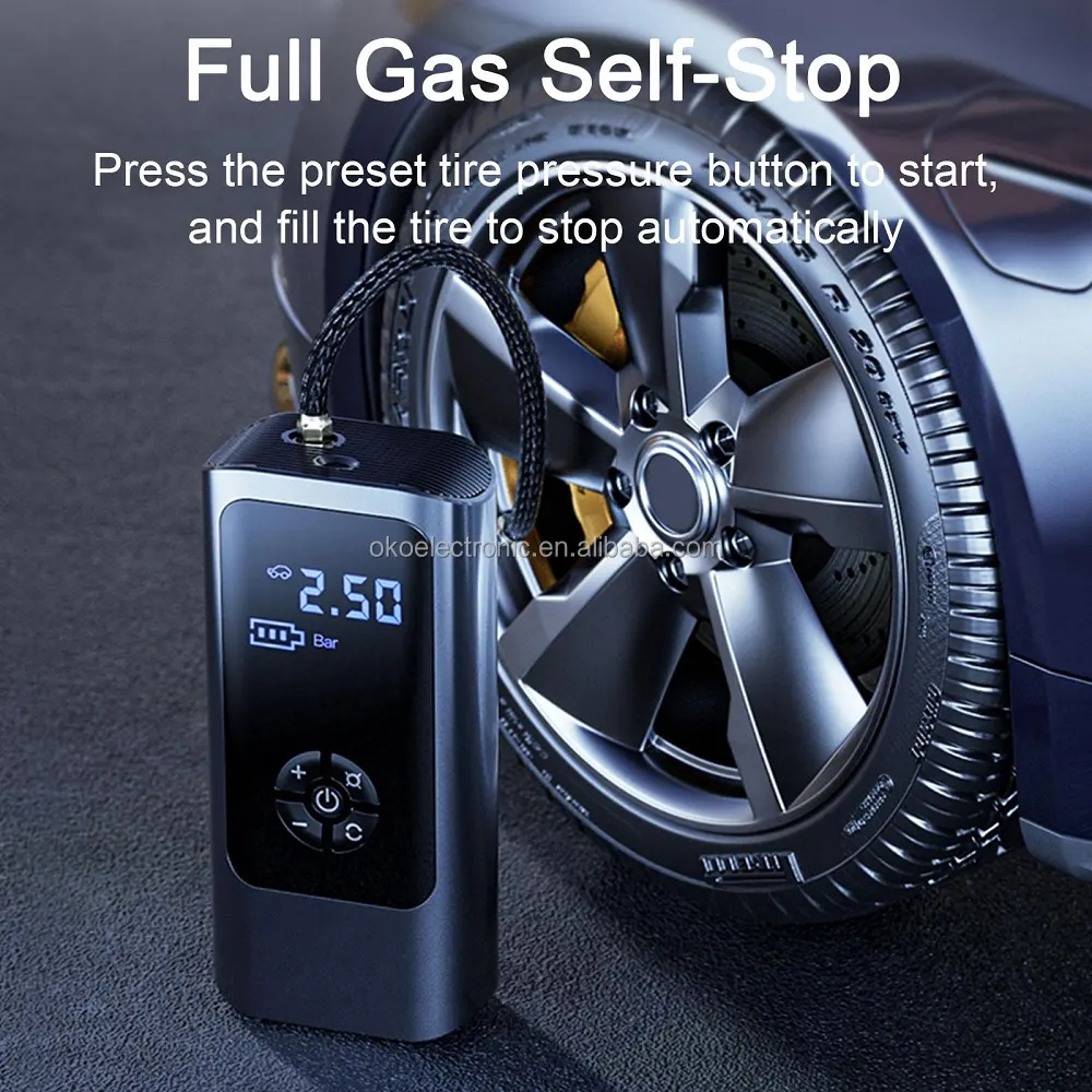 Automatic 4000mah Wireless Car Air Compressor Mini Digital Electric Portable Nitrogen 19 Cylinder Car Tire Inflator Portable