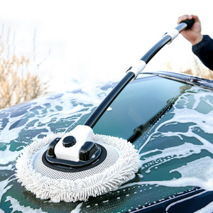 Wholesale Telescopic Adjustable Rotating Chenille Long Handle Car Cleaning Brushes Kit Microfiber Car Wash Mop Brush