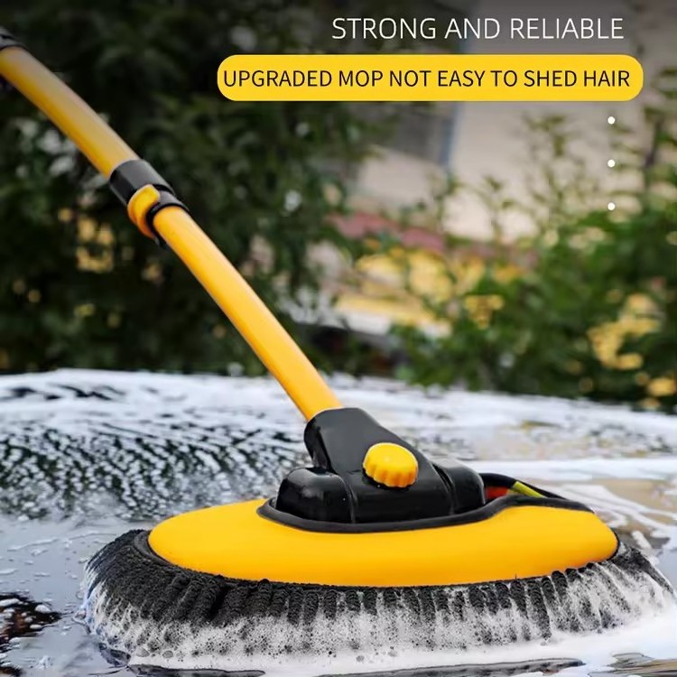 Telescopic Adjustable Rotating Chenille Car Cleaning Brushes Long Handle Cleaning Mop Auto Accessories