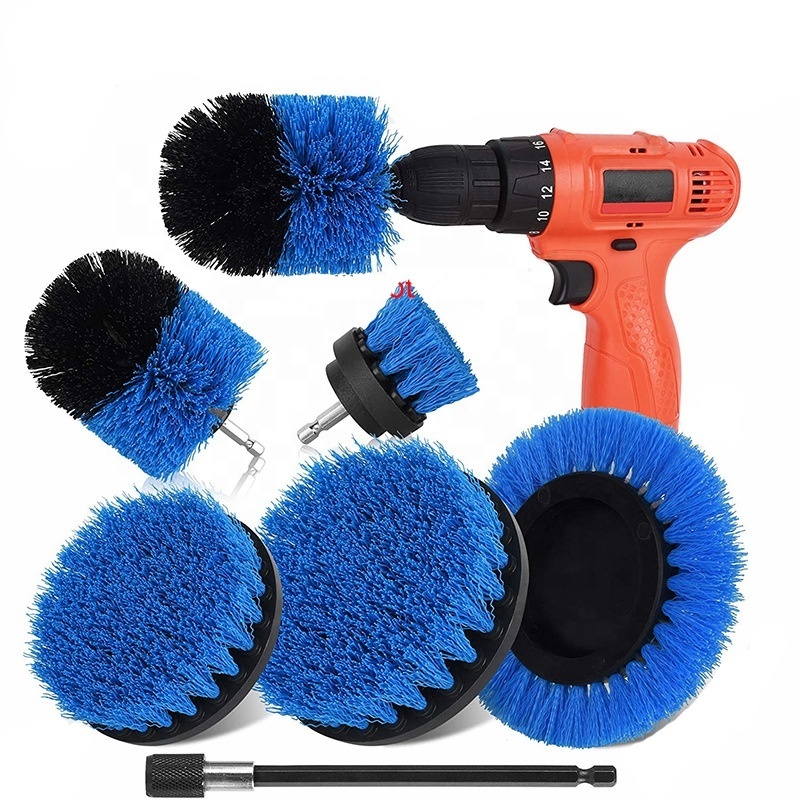 Hot Sales 6 Pcs Car Detailing Brush Set Auto Washing Drill Cleaning Brush Set Car Cleaning Tools Kit