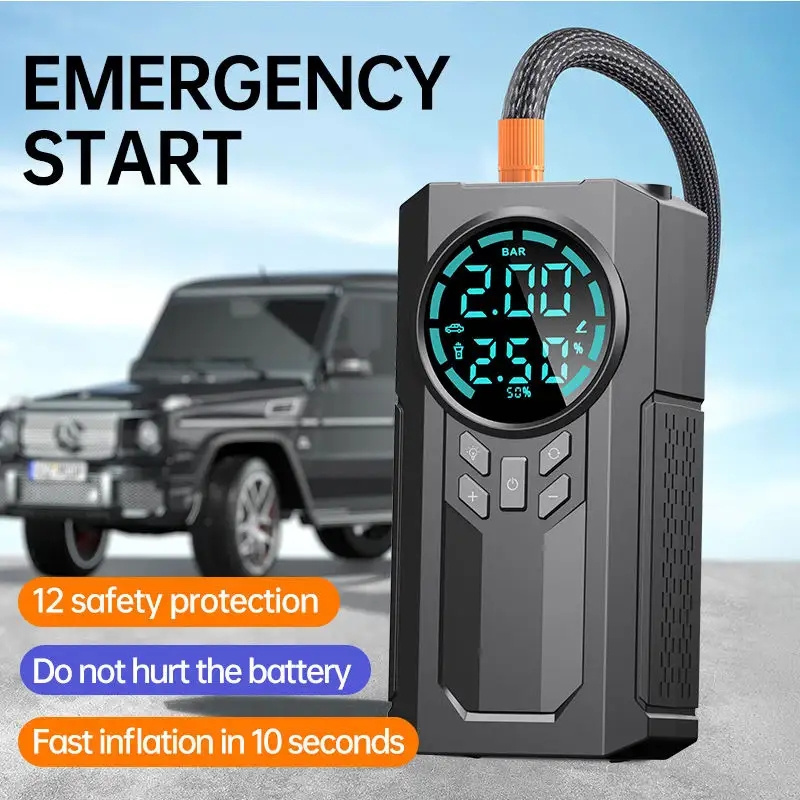 6000MAH Jump Starter Emergency Starter Inflate Tires Inflate Tires With Flashlight Portable Tire Inflator for Electric Cars