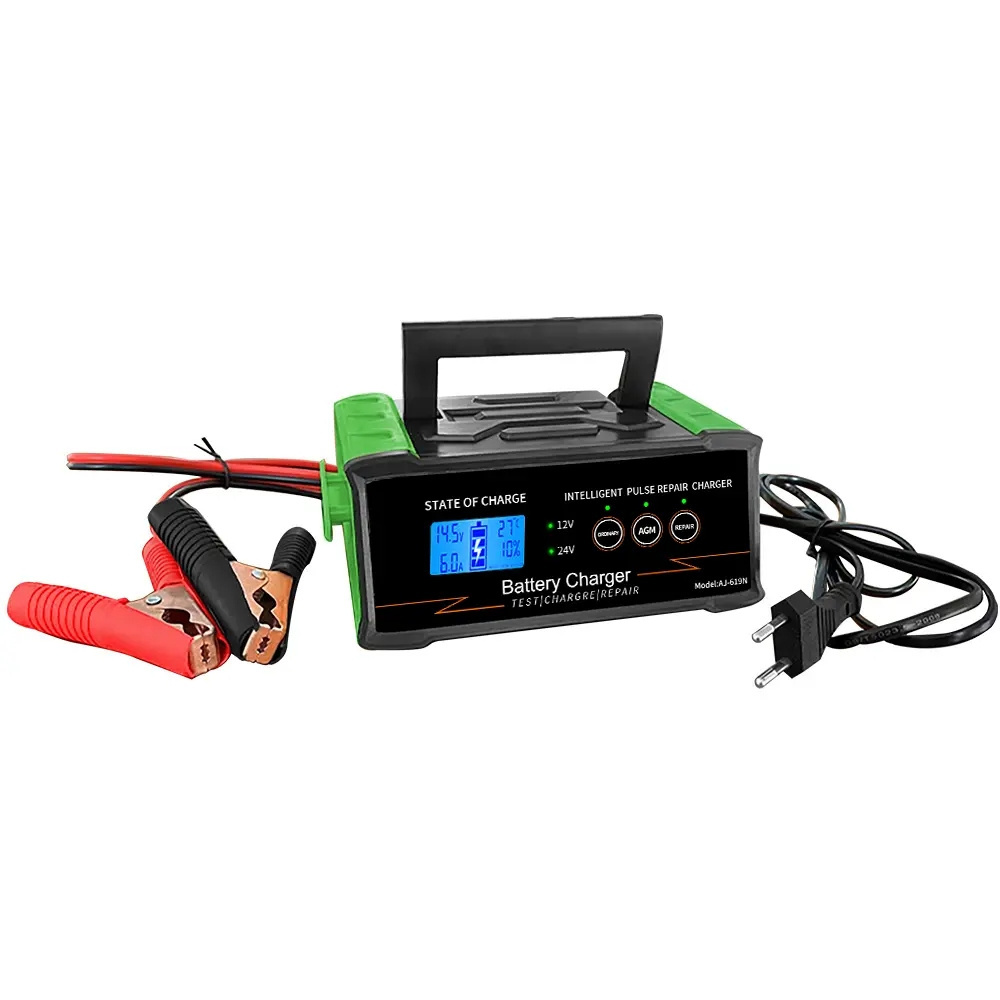 High Quality DC 12V 24V Universal Fan Car Automatic Battery Charger Auto Moto Lead Acid AGM Gel VRL Battery Charger