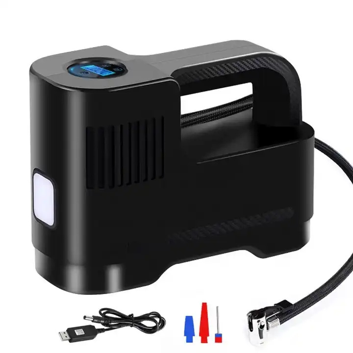 Portable Air Compressor Tire Inflator Air Pump Fast Inflator Digital Pressure Gauge with LED Light for Car