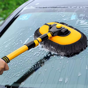 Telescopic Adjustable Rotating Chenille Car Cleaning Brushes Long Handle Cleaning Mop Auto Accessories