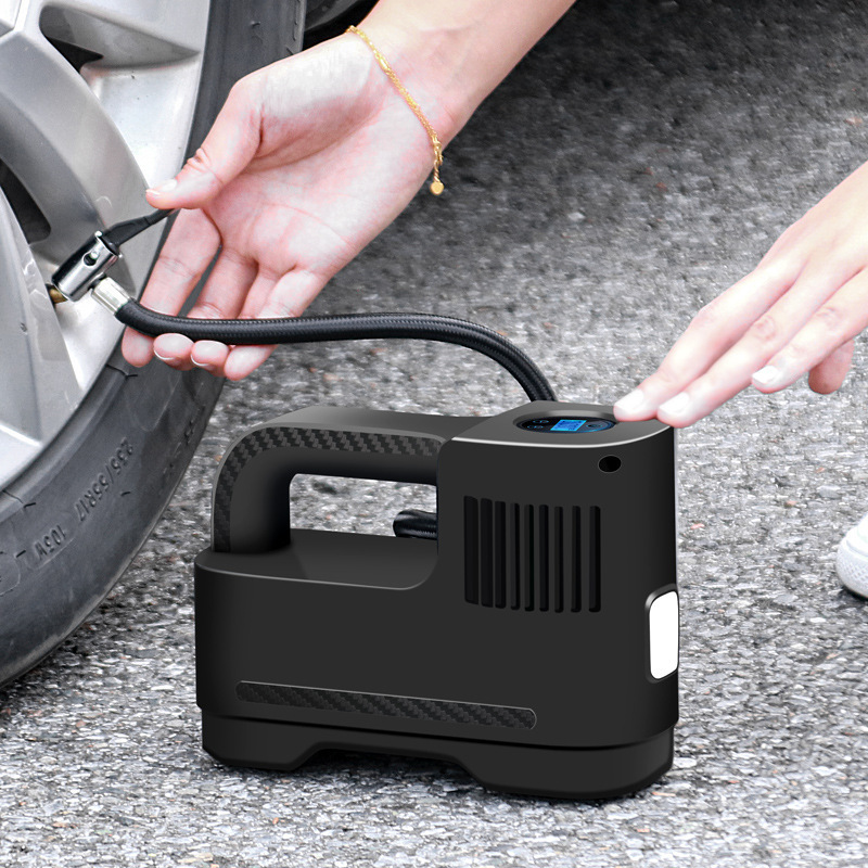 Portable Air Compressor Tire Inflator Air Pump Fast Inflator Digital Pressure Gauge with LED Light for Car