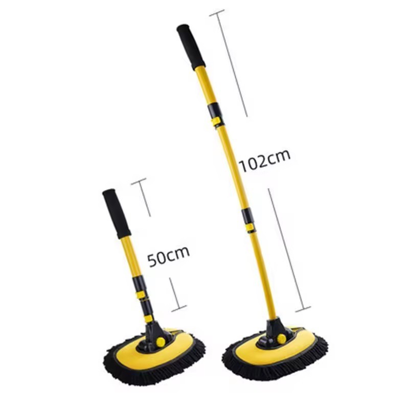 Telescopic Adjustable Rotating Chenille Car Cleaning Brushes Long Handle Cleaning Mop Auto Accessories