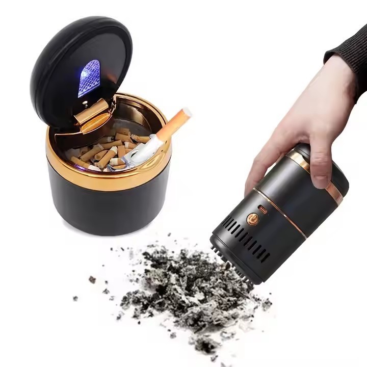 Hot Sale car accessories Mini wireless car vacuum cleaner  For car truck vehicle with cigarette ashtray LED rechargeable