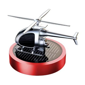 Silver Red Black Alloy Helicopter  Car Fragrance Solar Power Air Freshening Decoration Helicopter Car Air Freshener