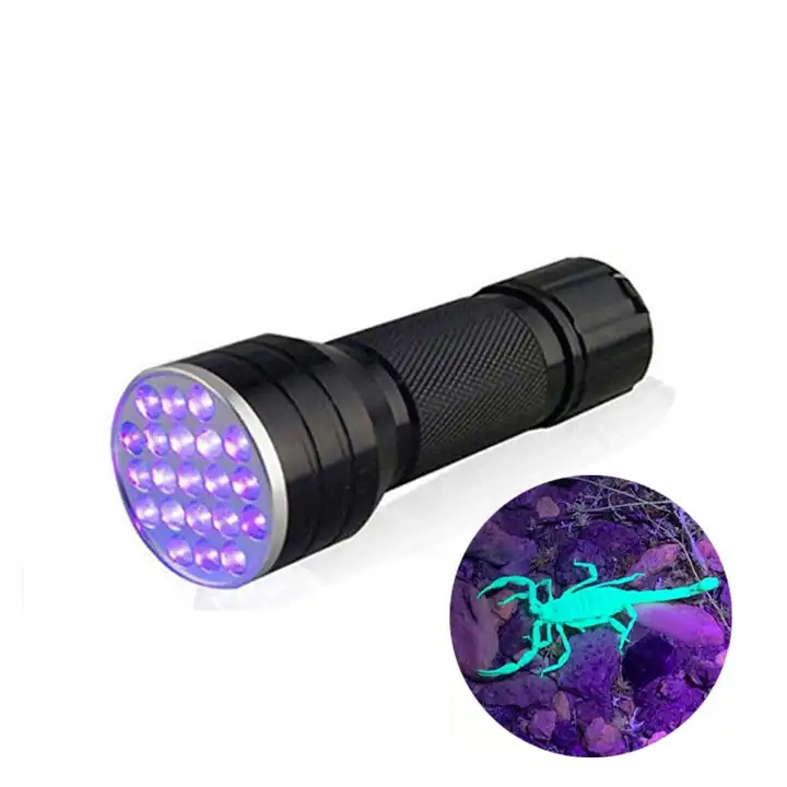 21LED UV 395nm Black Light  Portable UV LED 395nm Flashlight 3W Ultra Violet Flashlight For Cat Dog Urine Detector