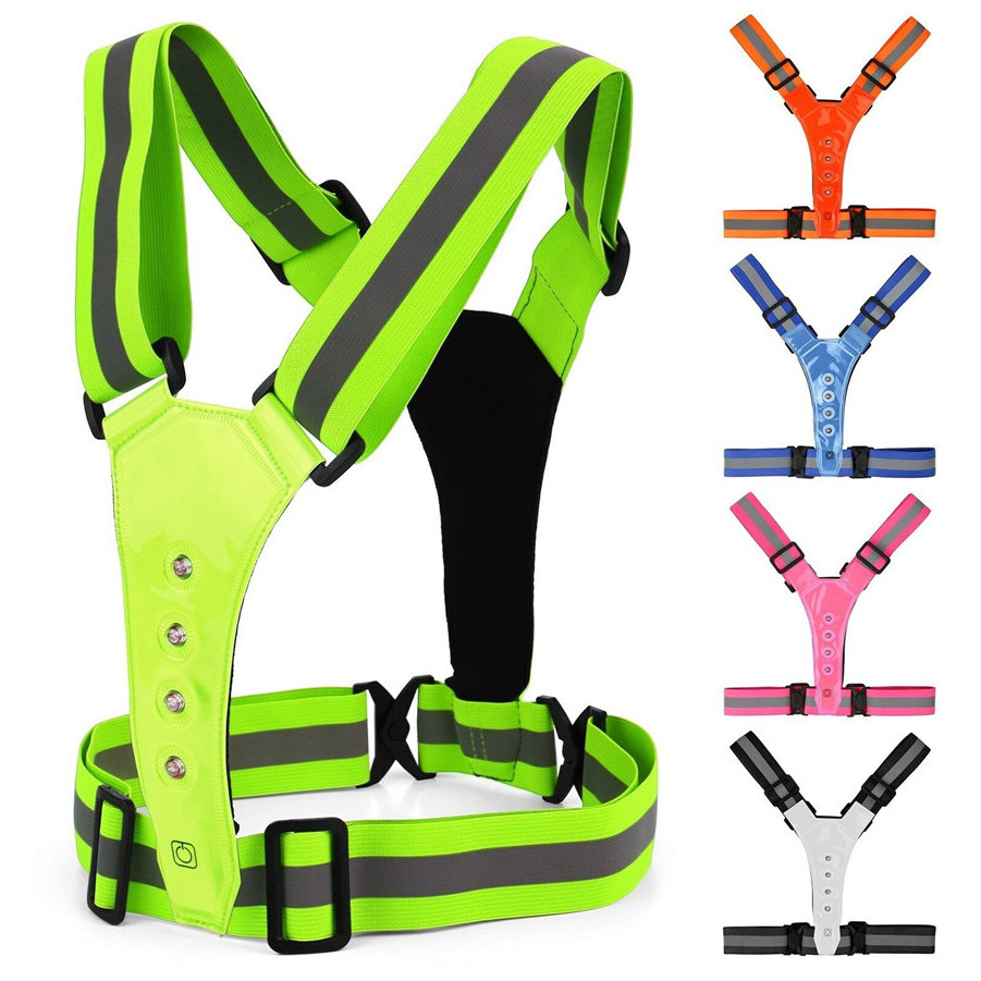 Hot Sale Night Jogging Running Reflective Light Rechargeable Flashing Led Safety Vest