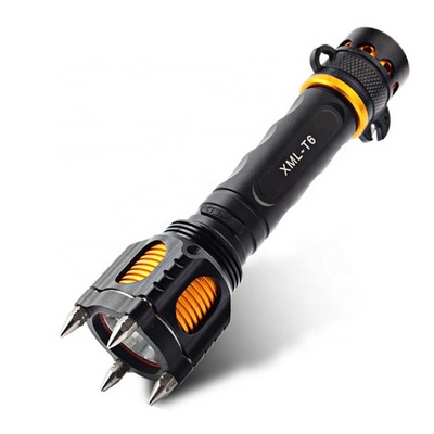 High Power 10W Torch Multi Function Self Defend Attack Led Flashlight With Alarm Speaker Hammer,Cutter