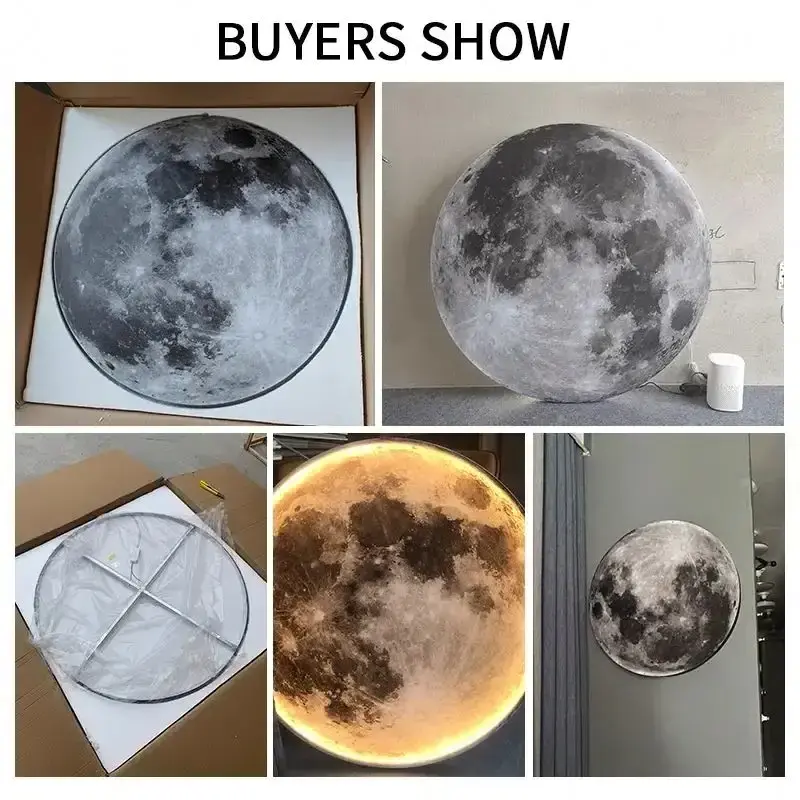 Modern LED Moon Wall Lamps Creative Mural Wall Lighting Living Room Background Decorative Wall Lamp