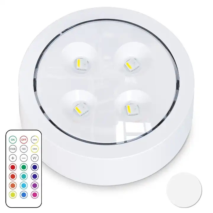 Wireless LED Puck Light 6 Pack With Remote Control 3AA Battery Powered Led Night Lights