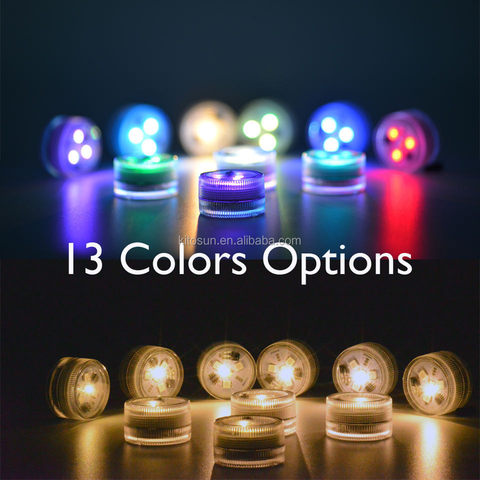 Mini Submersible Led Lights with Remote RGB Multicolor IP68 Waterproof Underwater Tea Lights battery Powered for Vase Pool Pond