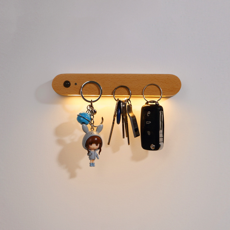 LED Motion Sensor Light Portable Cabinet Light Hallway Key Rack Magnetic Indoor Under Closet Light