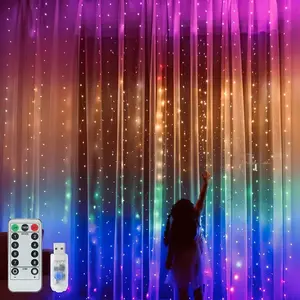 3x3m 300Leds String Decorative Garland String Lights Remote Control APP Window Waterproof Fairy Led Curtain Light