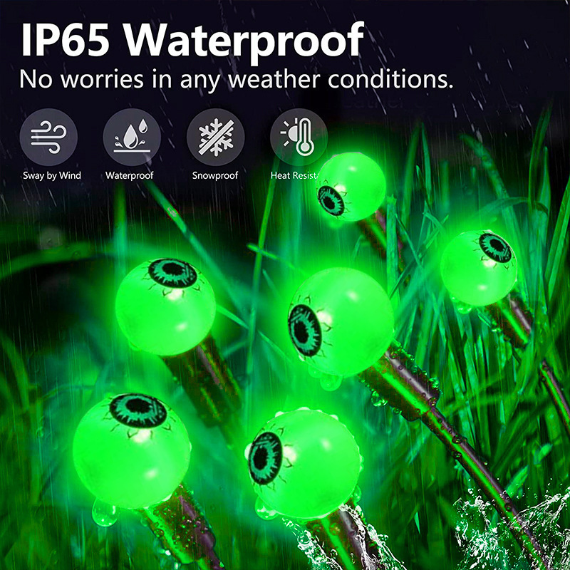 Waterproof Outdoor Eyeball Solar Halloween Pathway Lights Halloween Stake Lights for Garden Backyard Patio Pathway