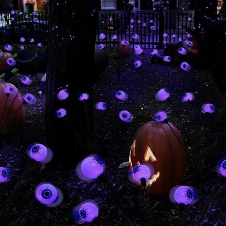 Waterproof Outdoor Eyeball Solar Halloween Pathway Lights Halloween Stake Lights for Garden Backyard Patio Pathway