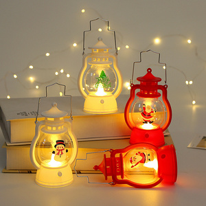 Christmas Lantern Light Hanging LED Christmas Santa Snowman Plastic Lantern Light   Merry Christmas Decorations For Home