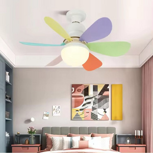 Wall Control Led Ceiling Fan Light Modern Wind 6 ABS Blades Decoration Ceiling Flower Fan Light