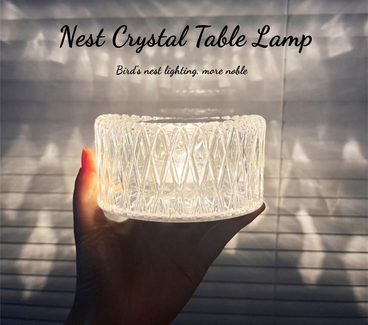 Touch Dimmable Table Lamp Crystal Rechargeable LED Bar Rose Lamp Rose Light Projector Romantic 16 Colors Night Light