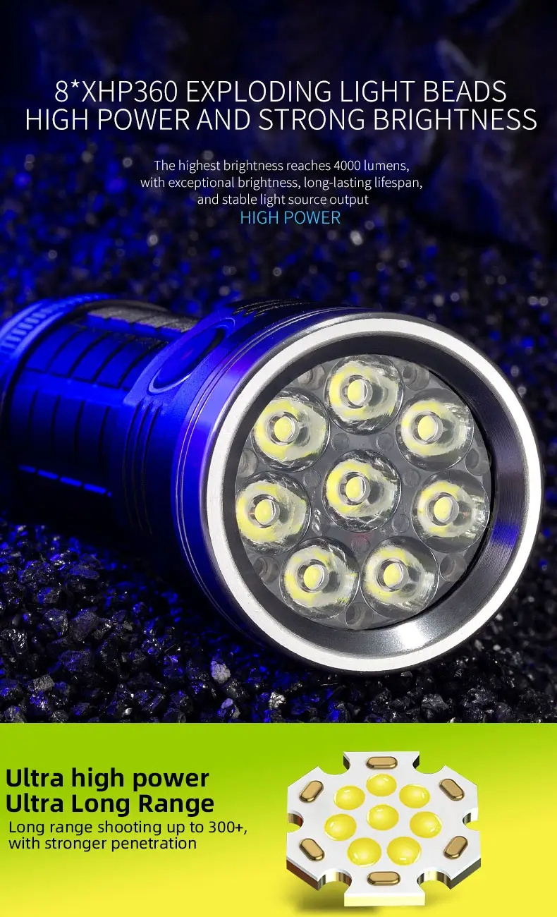 8LED 5Modes Ip68 Linterna Rechargeable Folding Work Light Cob Led Multifunctional Flashlight