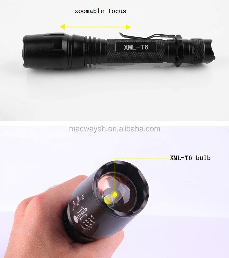 1000 Lumen Focus Zoom Lamp High Power Bright Torch For Hunting Tactical Flashlight