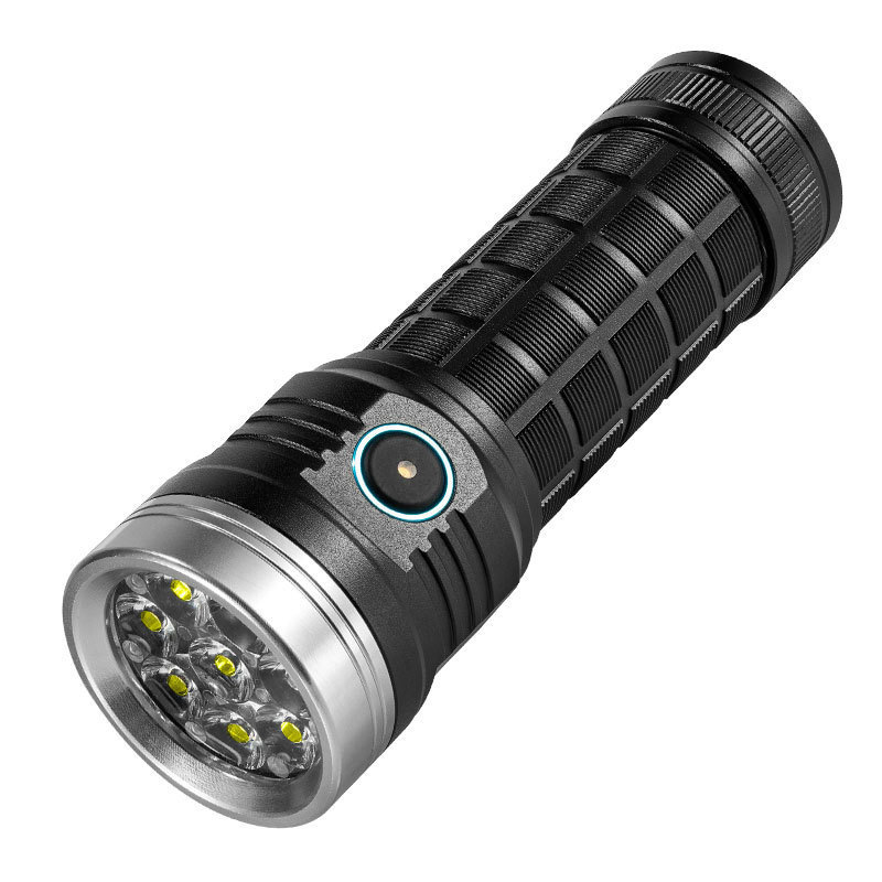 Multi gear switching built in high capacity battery 4000 lumens usb fast charging flashlight