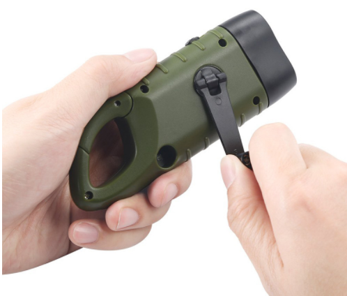 Mini Emergency LED Solar Hand Crank Dynamo Flashlight Torch Outdoor Portable Self-Powered Flashlight