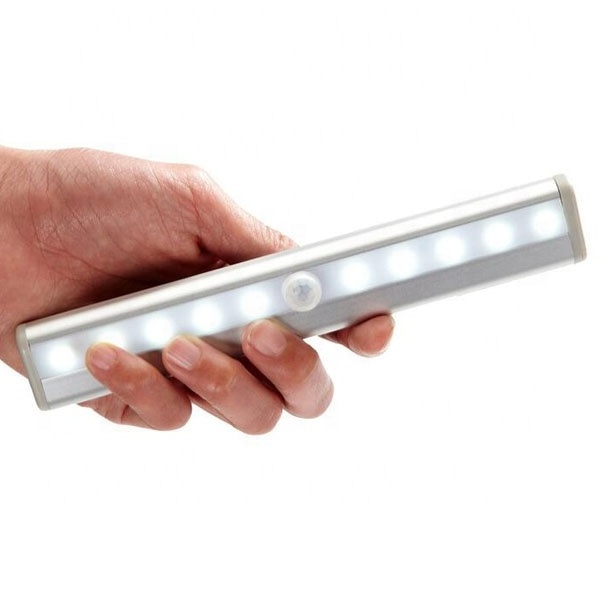 Portable 10 LED AAA batteries PIR Wireless Lamp Stick Bar Wardrobe Under Cabinet Motion Sensor Closet Light