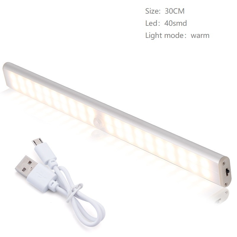 Wireless USB Charged 20 LED 24LED 30LED 40LED 60LED Motion USB Sensor Closet Lights with Magnetic Strip