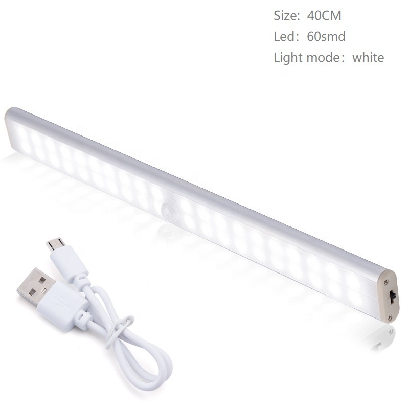 Wireless USB Charged 20 LED 24LED 30LED 40LED 60LED Motion USB Sensor Closet Lights with Magnetic Strip