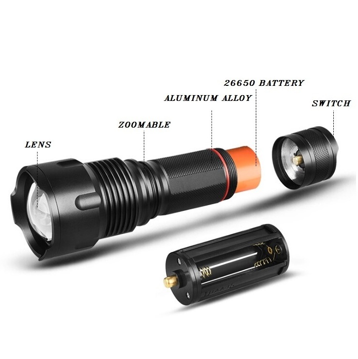 Long Range Distance Most Powerful Geepas Led Rechargeable Torch Light Heavy Duty Flashlight