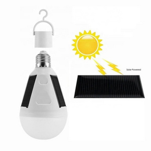 Outdoor Ip65 Solar Portable Outdoor Emergency Led Rechargeable Bulb Solar Garden Bulb with Hanging