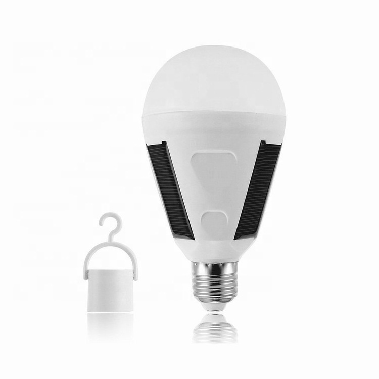 Outdoor Ip65 Solar Portable Outdoor Emergency Led Rechargeable Bulb Solar Garden Bulb with Hanging