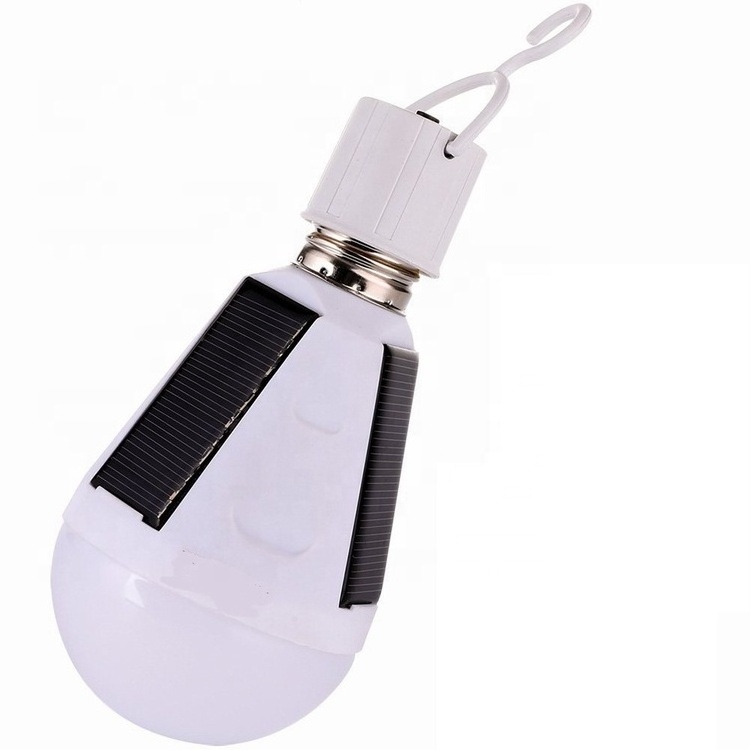 Outdoor Ip65 Solar Portable Outdoor Emergency Led Rechargeable Bulb Solar Garden Bulb with Hanging