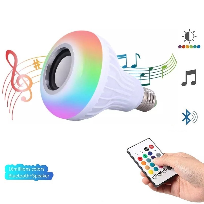 Remote Control Music RGB E27 RGBW Strobe Light Led Bulb with Speaker