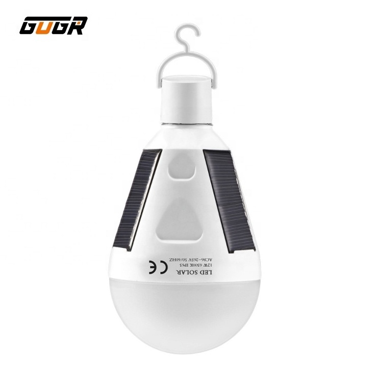 Solar Panel Emergency 7W 12W Lamp Energy Powered Portable Outdoor Indoor Hanging Led Light Bulb